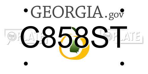 C858ST Georgia License Plate