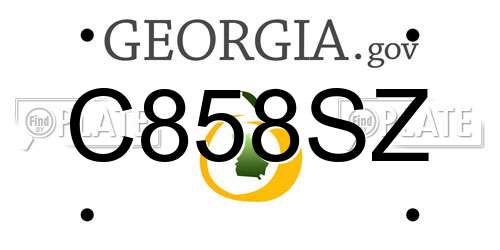 C858SZ Georgia License Plate