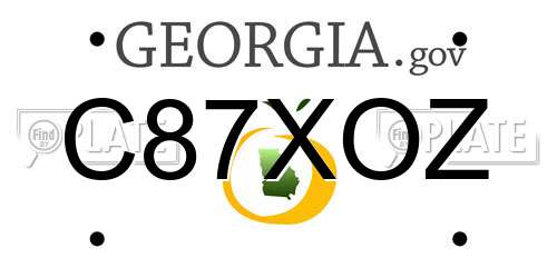 C87XOZ Georgia License Plate