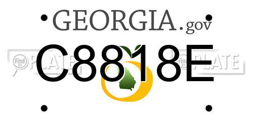 C8818E Georgia License Plate