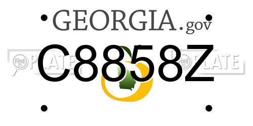 C8858Z Georgia License Plate
