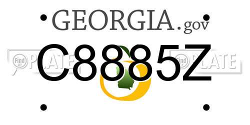 C8885Z Georgia License Plate