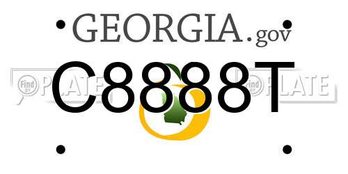 C8888T Georgia License Plate