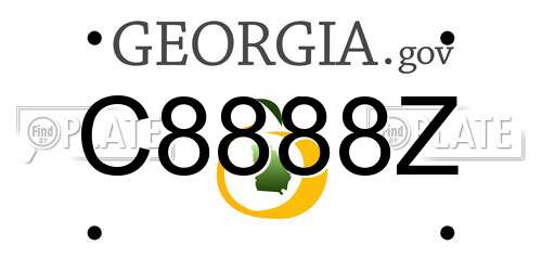 C8888Z Georgia License Plate