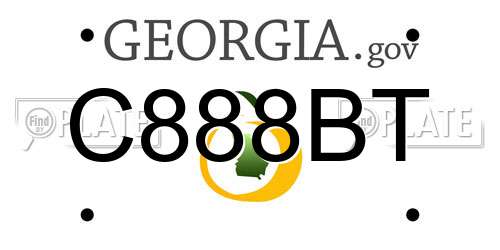 C888BT Georgia License Plate