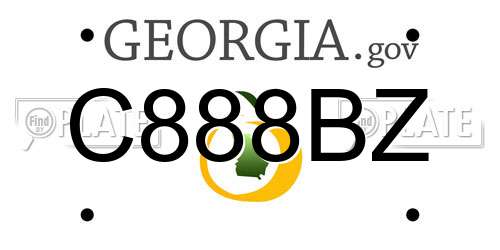 C888BZ Georgia License Plate