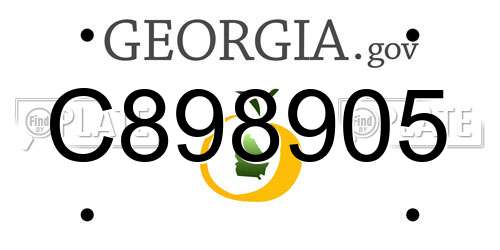 C898905 Georgia License Plate