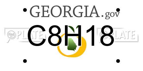 C8H18 Georgia License Plate