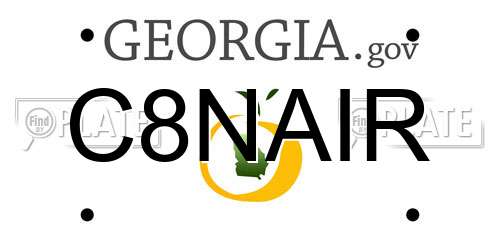 C8NAIR Georgia License Plate