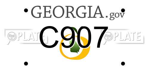 C907 Georgia License Plate