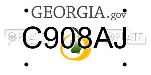 C908AJ Georgia License Plate