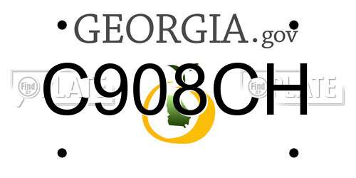 C908CH Georgia License Plate