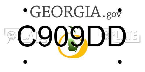 C909DD Georgia License Plate