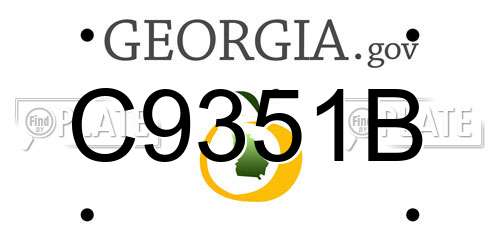 C9351B Georgia License Plate
