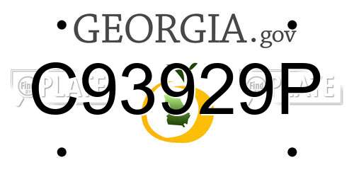 C93929P Georgia License Plate