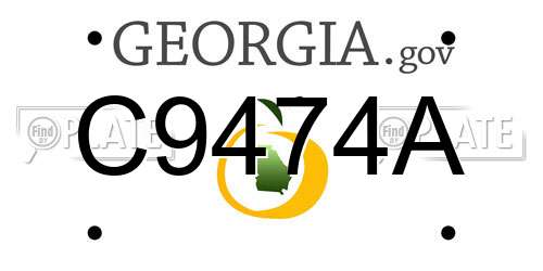 C9474A Georgia License Plate
