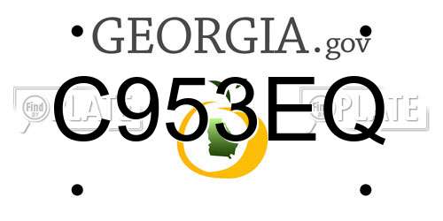 C953EQ Georgia License Plate