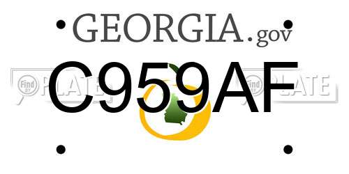 C959AF Georgia License Plate