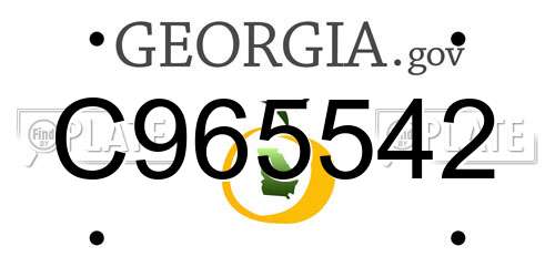 C965542 Georgia License Plate