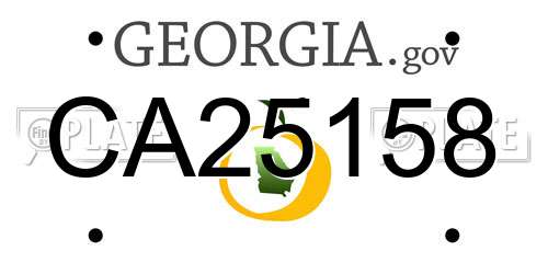 CA25158 Georgia License Plate
