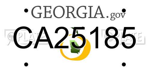 CA25185 Georgia License Plate