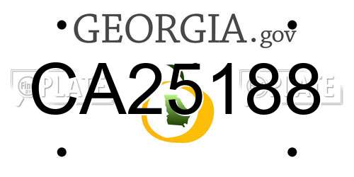 CA25188 Georgia License Plate