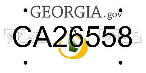 CA26558 Georgia License Plate