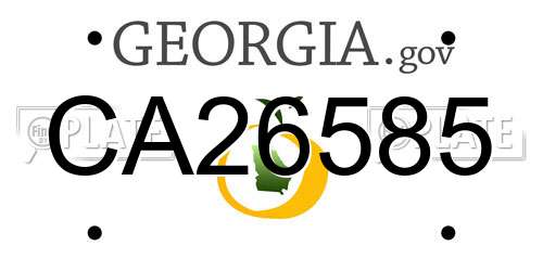 CA26585 Georgia License Plate