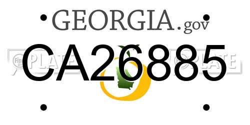 CA26885 Georgia License Plate