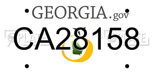 CA28158 Georgia License Plate