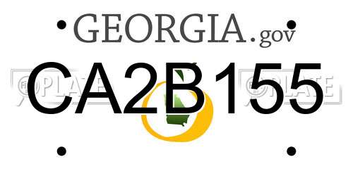 CA2B155 Georgia License Plate