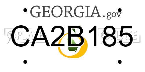 CA2B185 Georgia License Plate