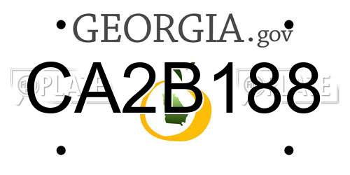 CA2B188 Georgia License Plate