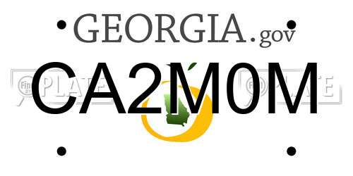 CA2M0M Georgia License Plate