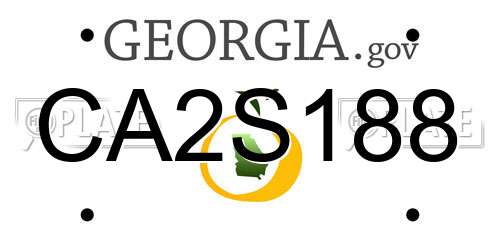 CA2S188 Georgia License Plate