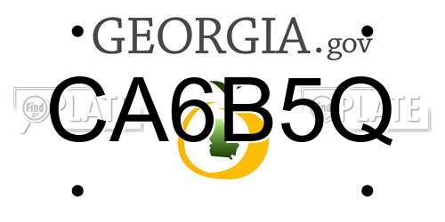 CA6B5Q Georgia License Plate