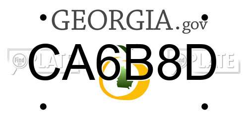 CA6B8D Georgia License Plate