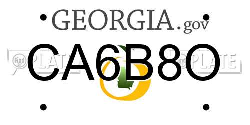 CA6B8O Georgia License Plate