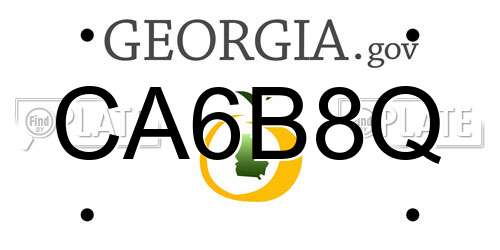 CA6B8Q Georgia License Plate