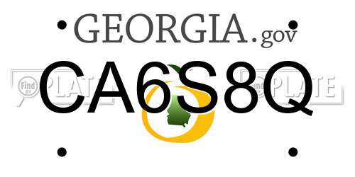 CA6S8Q Georgia License Plate