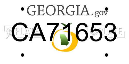 CA71653 Georgia License Plate