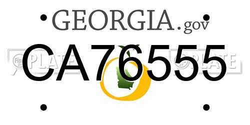 CA76555 Georgia License Plate