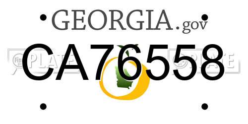 CA76558 Georgia License Plate