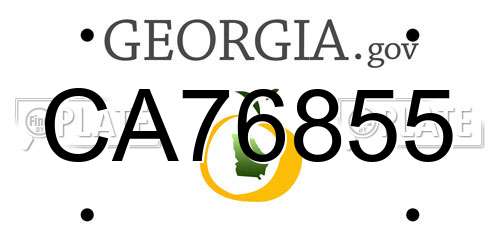 CA76855 Georgia License Plate