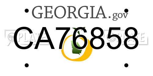 CA76858 Georgia License Plate