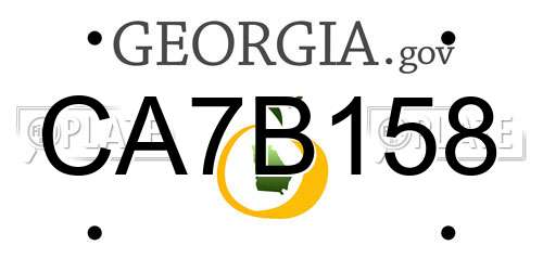 CA7B158 Georgia License Plate