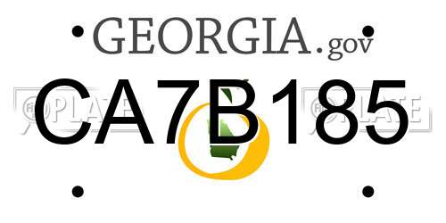 CA7B185 Georgia License Plate