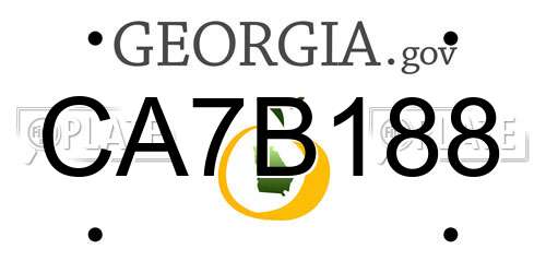 CA7B188 Georgia License Plate