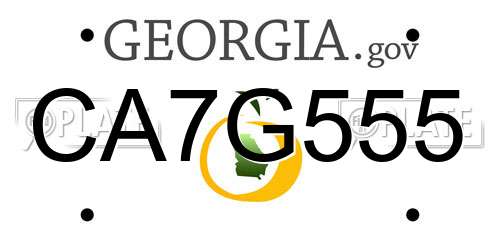 CA7G555 Georgia License Plate