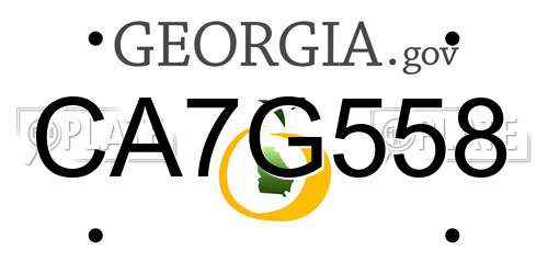 CA7G558 Georgia License Plate